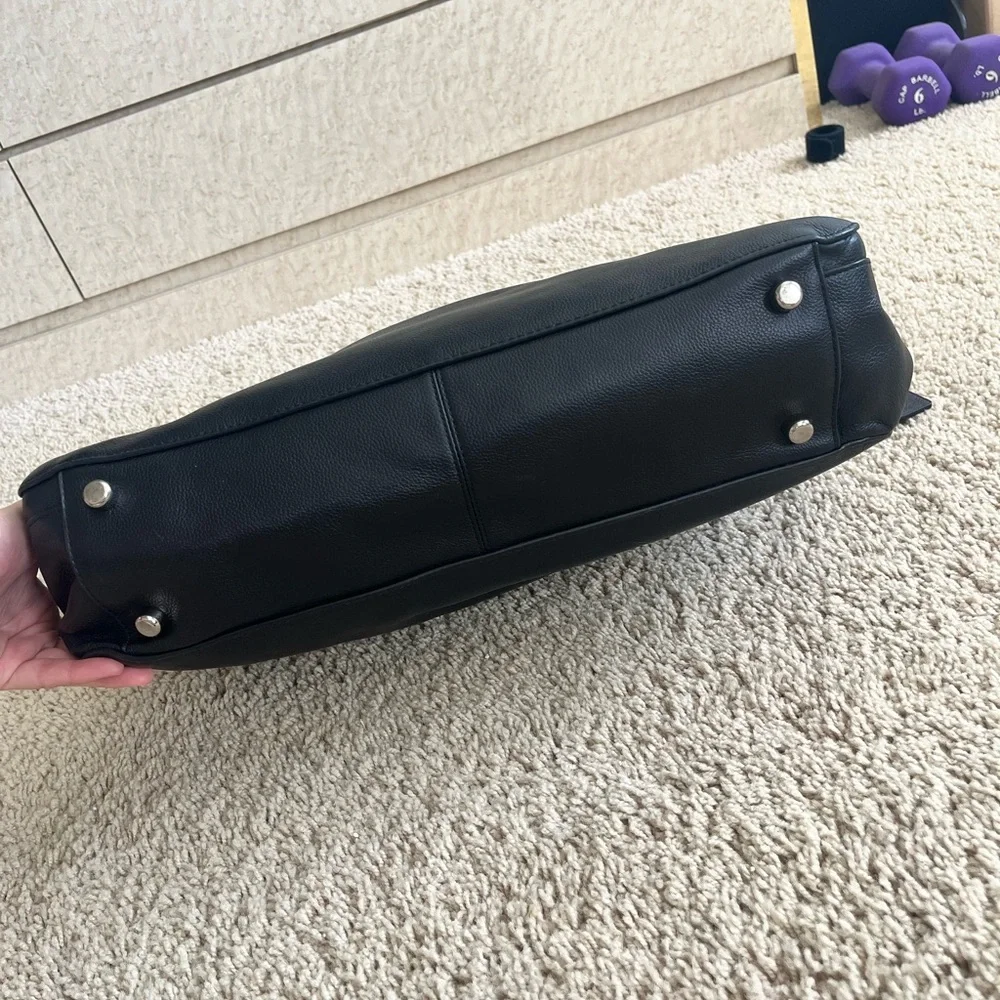 Coach Black Leather Brief Case